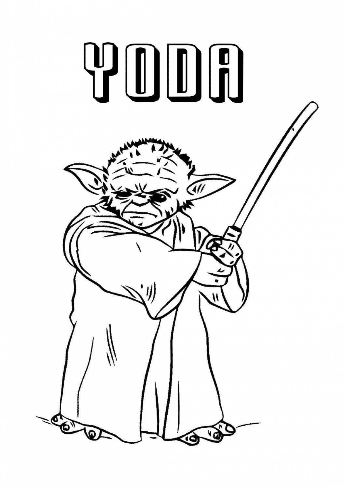 Master yoda's artfully crafted coloring page