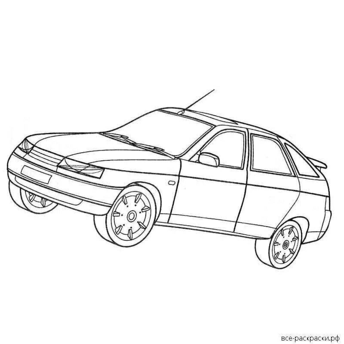 Coloring page dynamic cars fret