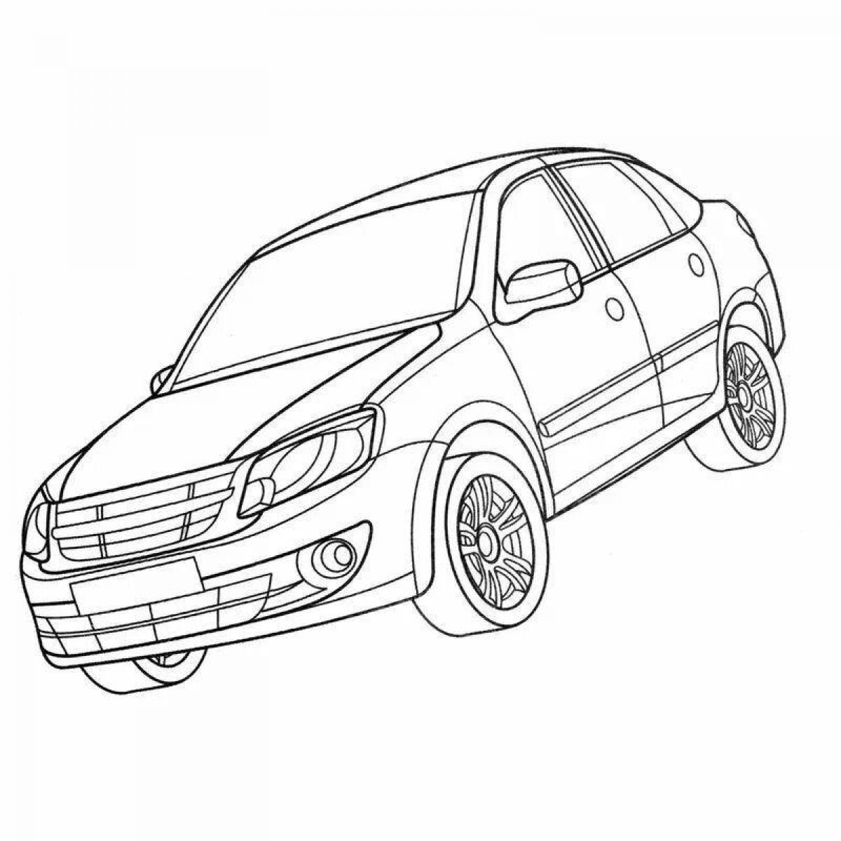 Coloring book bold cars