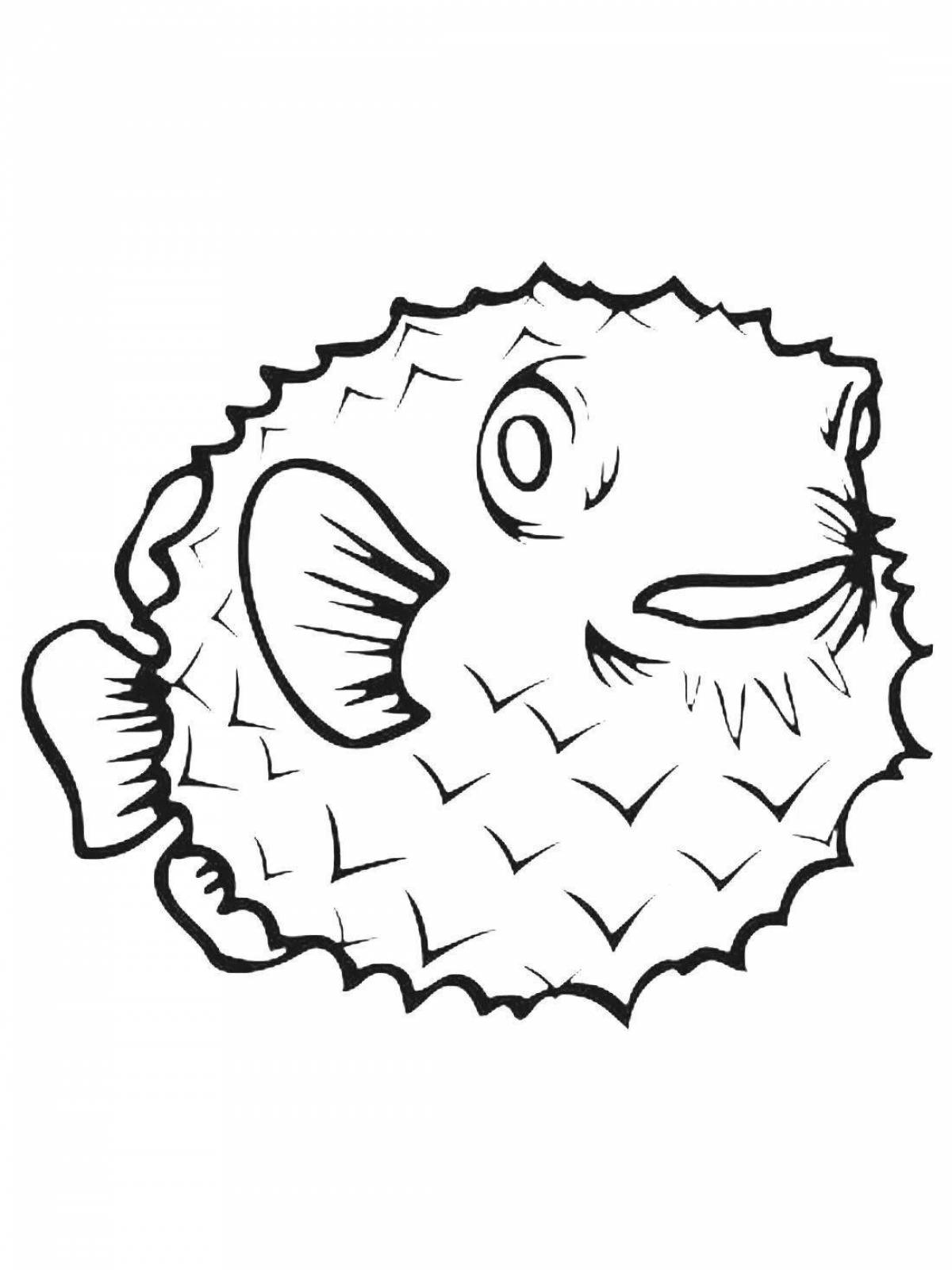 Coloring page graceful puffer fish