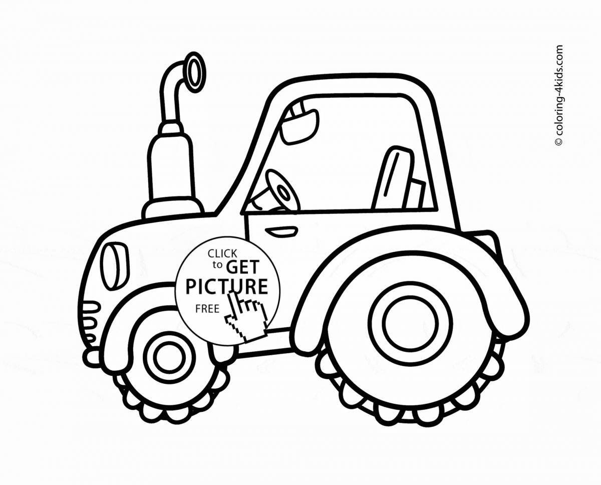 Playful machine tractor coloring page
