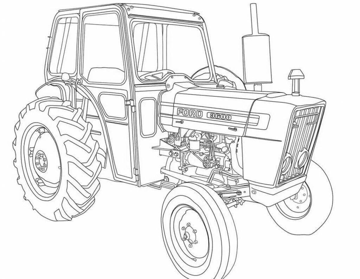 Magic tractor coloring page