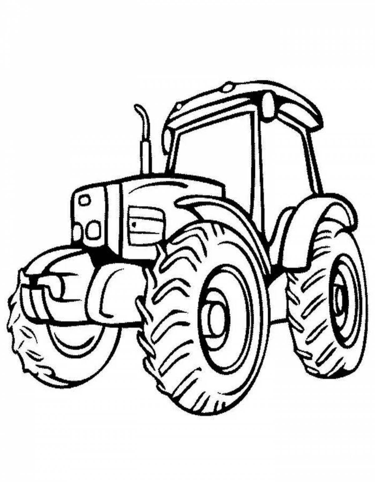 Coloring page graceful machine tractor
