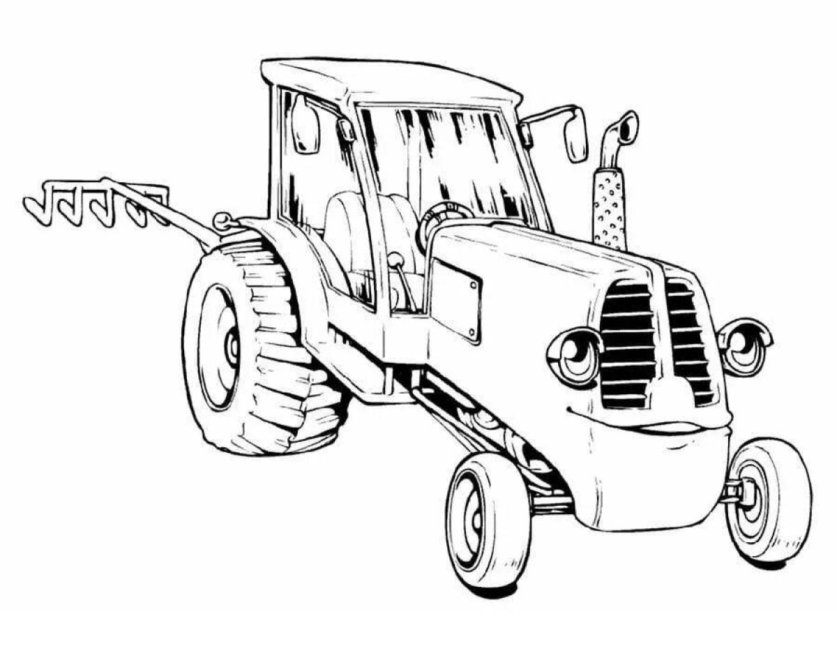 Dazzling tractor car coloring book