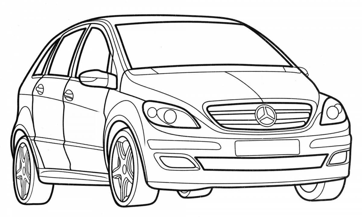 Coloring page charming car mercedes