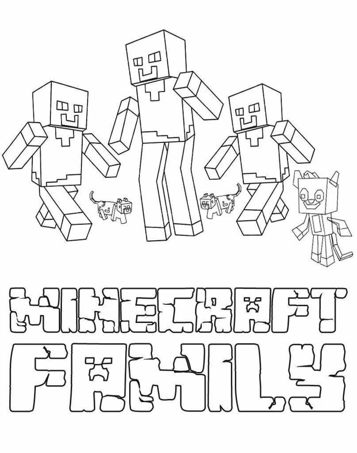 Minecraft fun coloring page