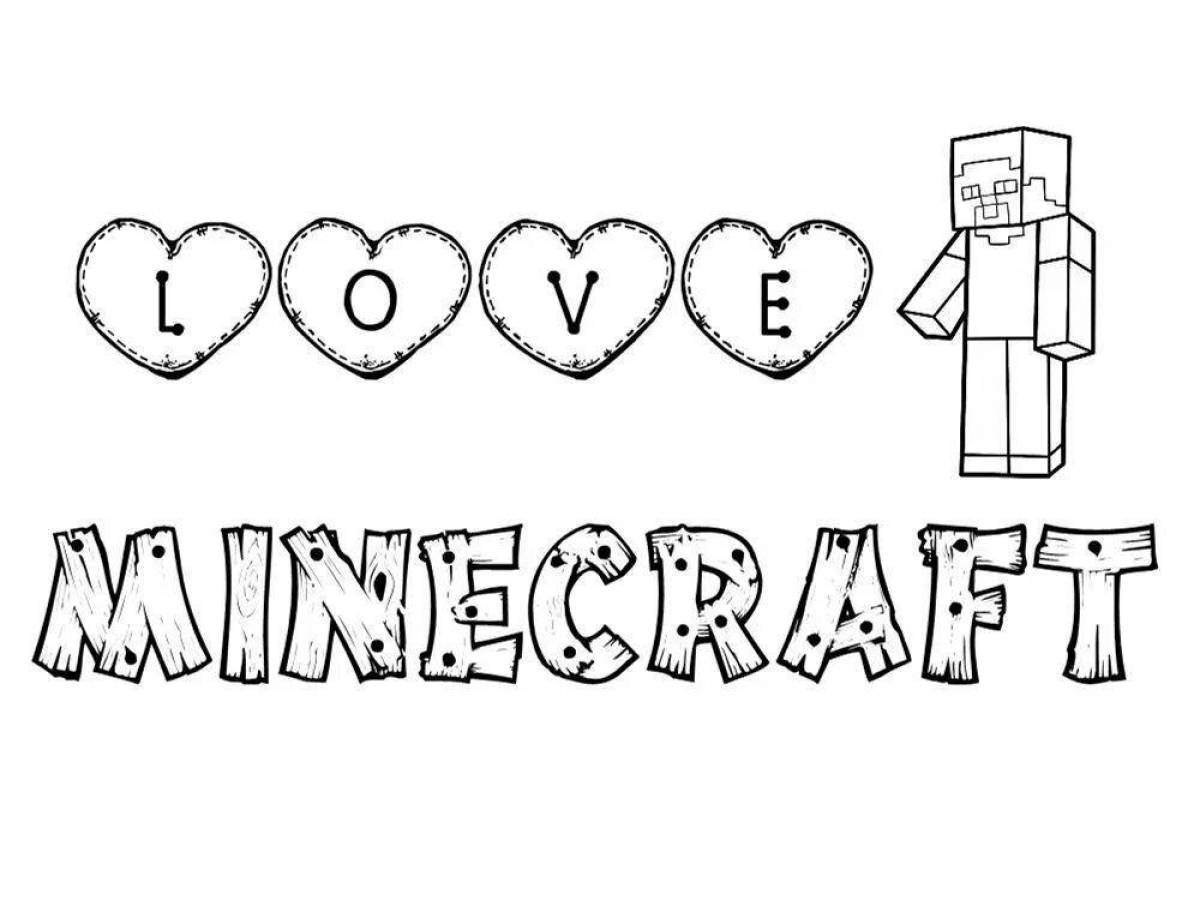 Humorous minecraft coloring page