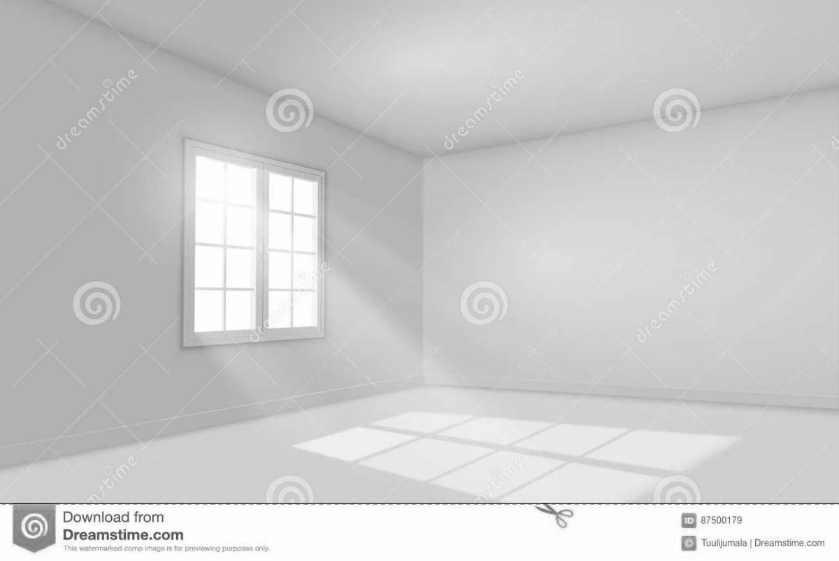 Раскраска уютная пустая комната