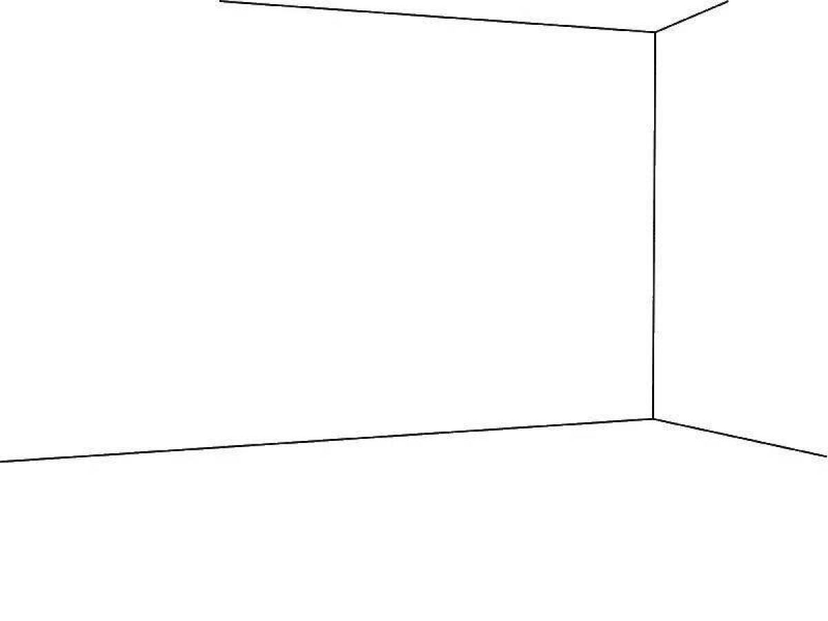 Coloring page empty room with window
