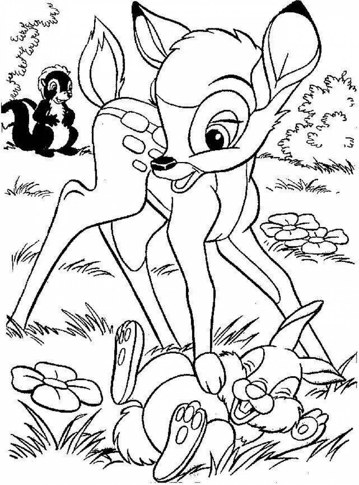 Lovely disney animal coloring page
