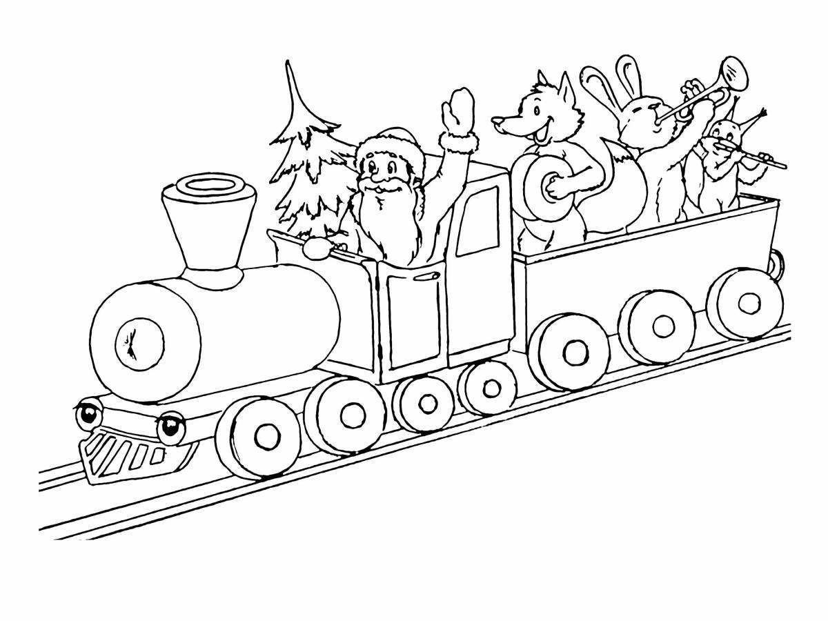 Фото Завораживающая новогодняя раскраска поезда