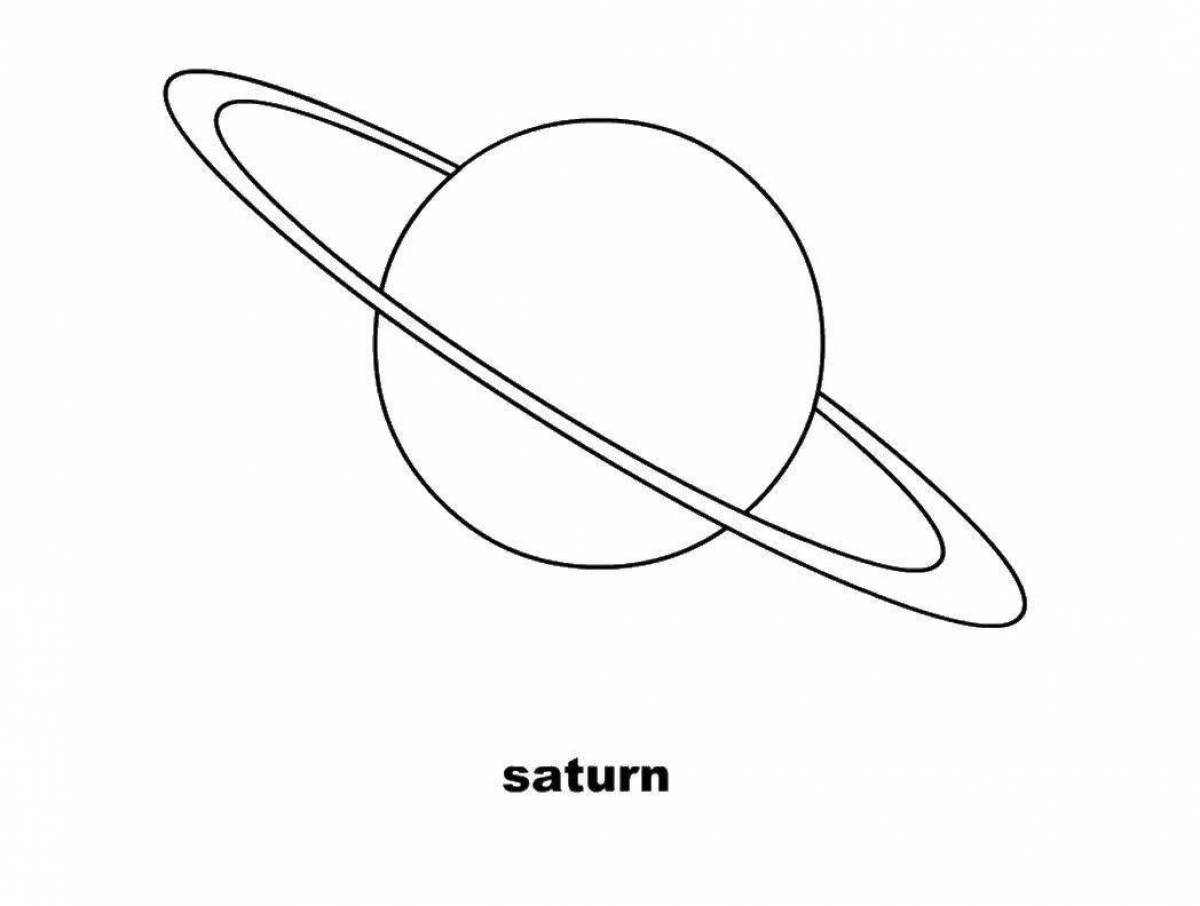 Сияющая раскраска планета сатурн