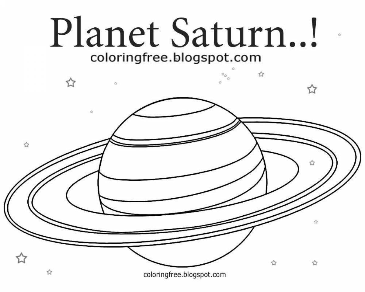 Luminous coloring planet saturn