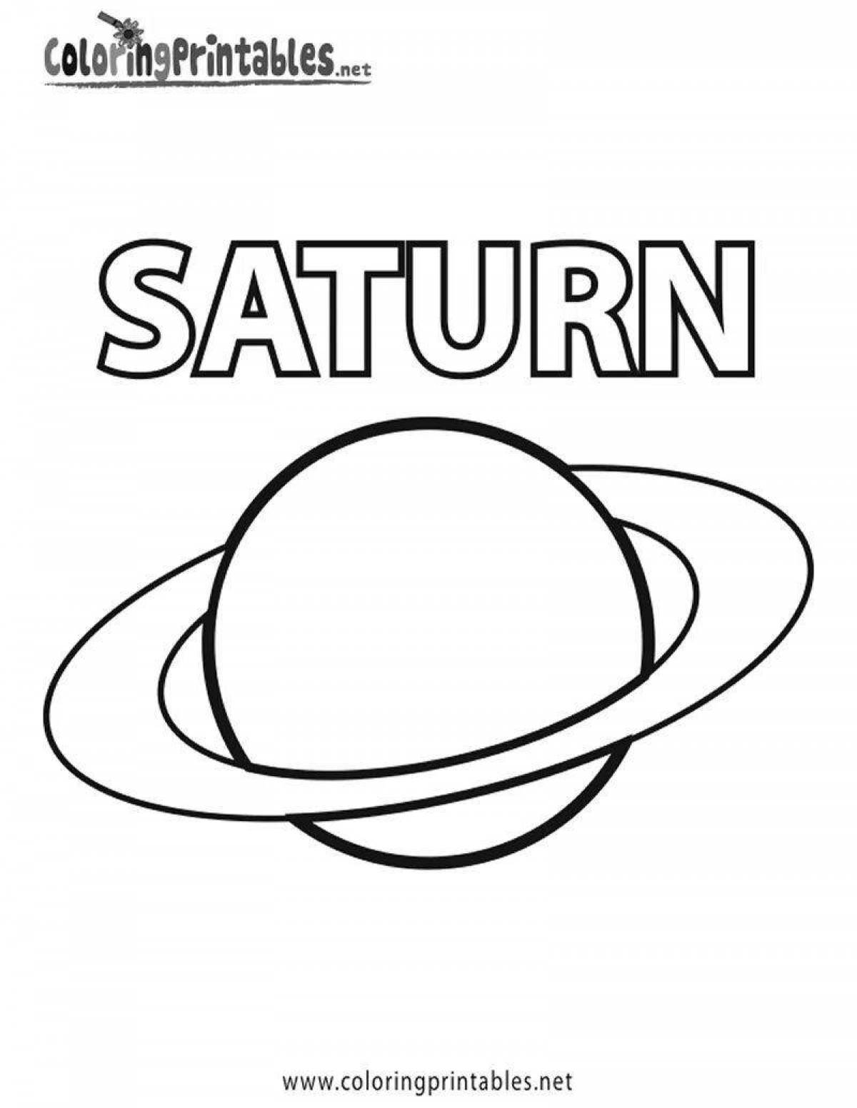 Bright coloring planet saturn