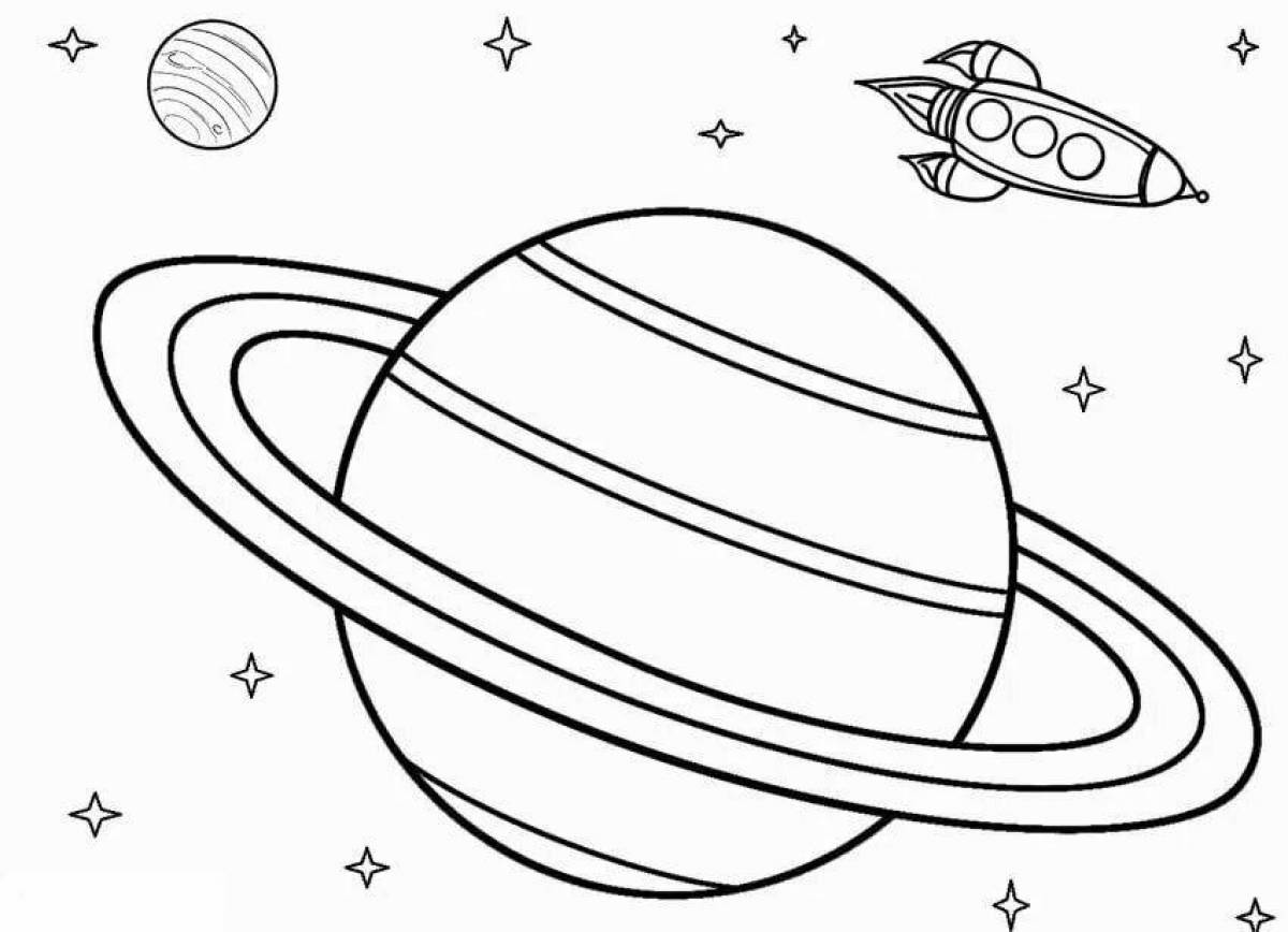 Charming coloring planet saturn
