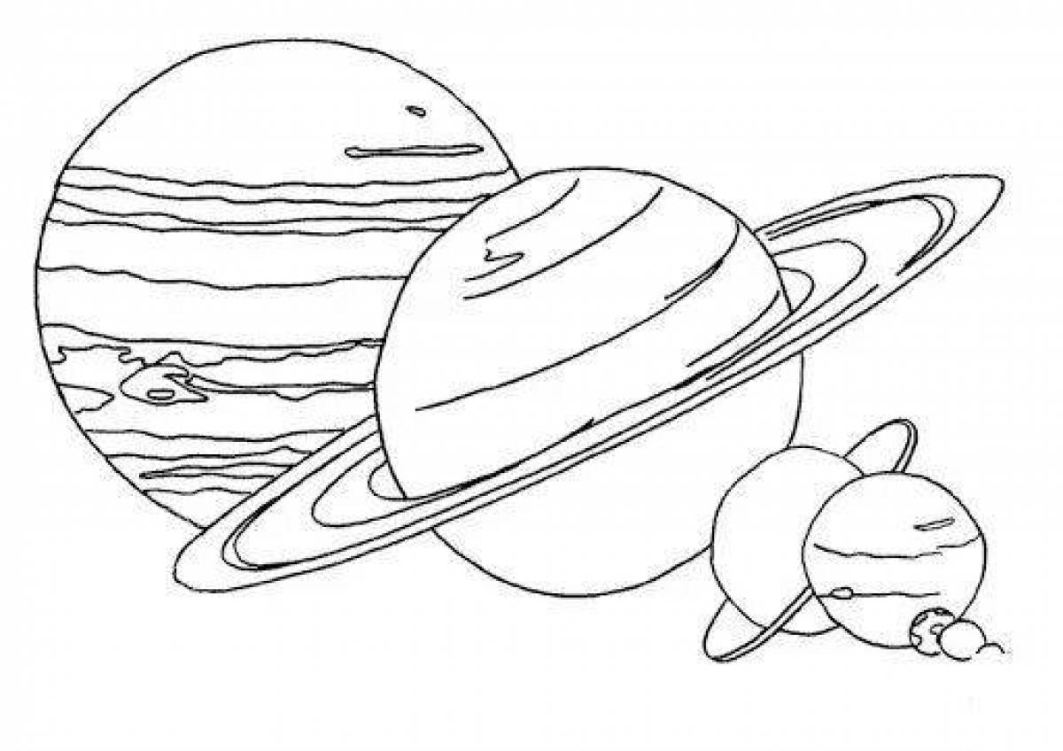 Игривая раскраска планета сатурн