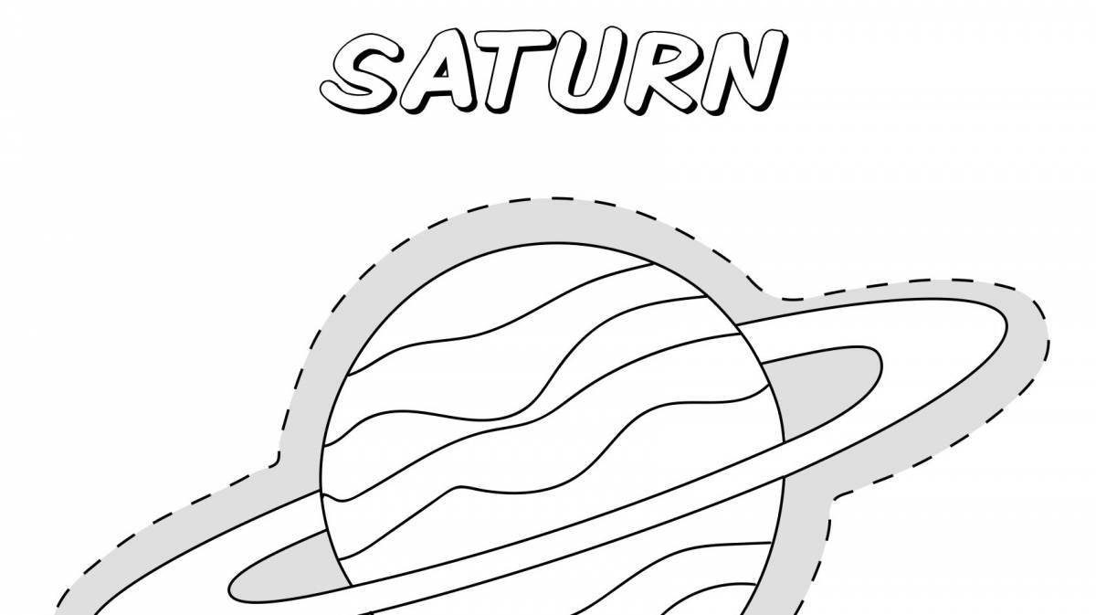 Holiday coloring planet saturn