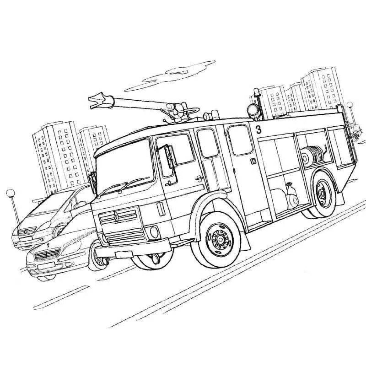Detailed coloring page of the cash-in-transit vehicle