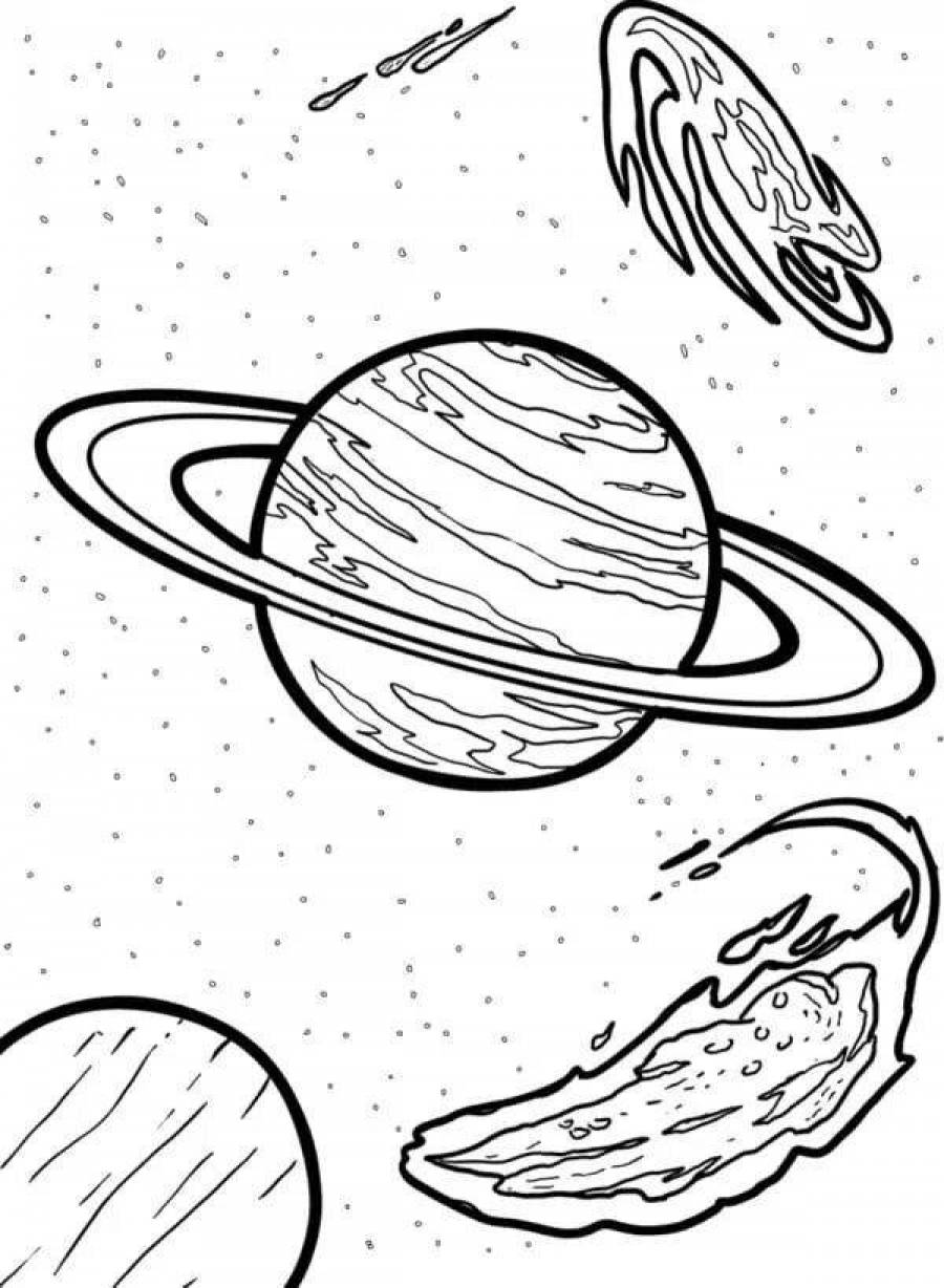 Планета Сатурн раскраска для детей
