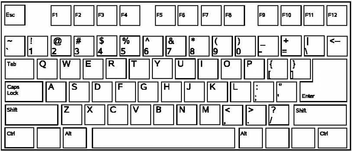 Клавиатура рисунок с буквами