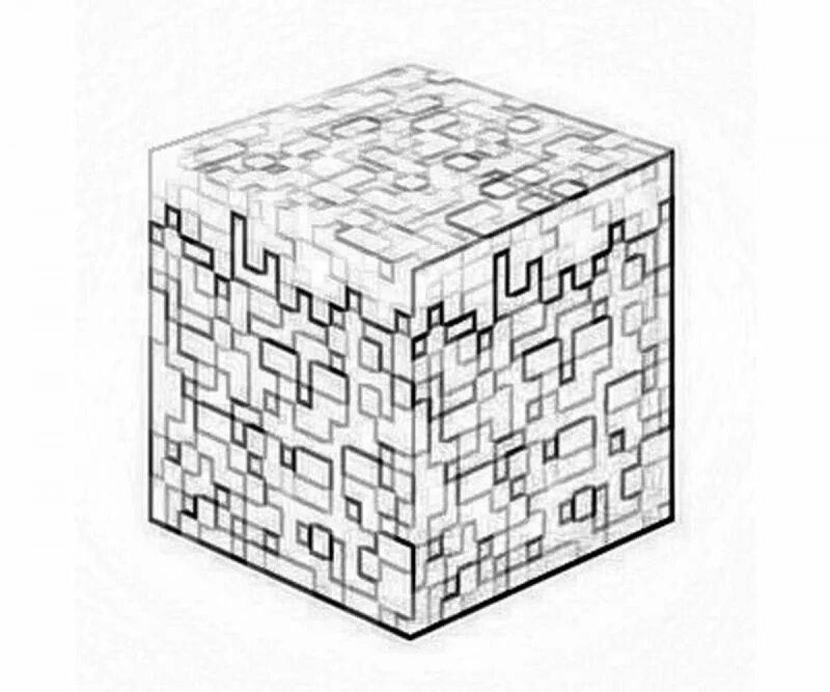 Раскраска майнкрафт кубики