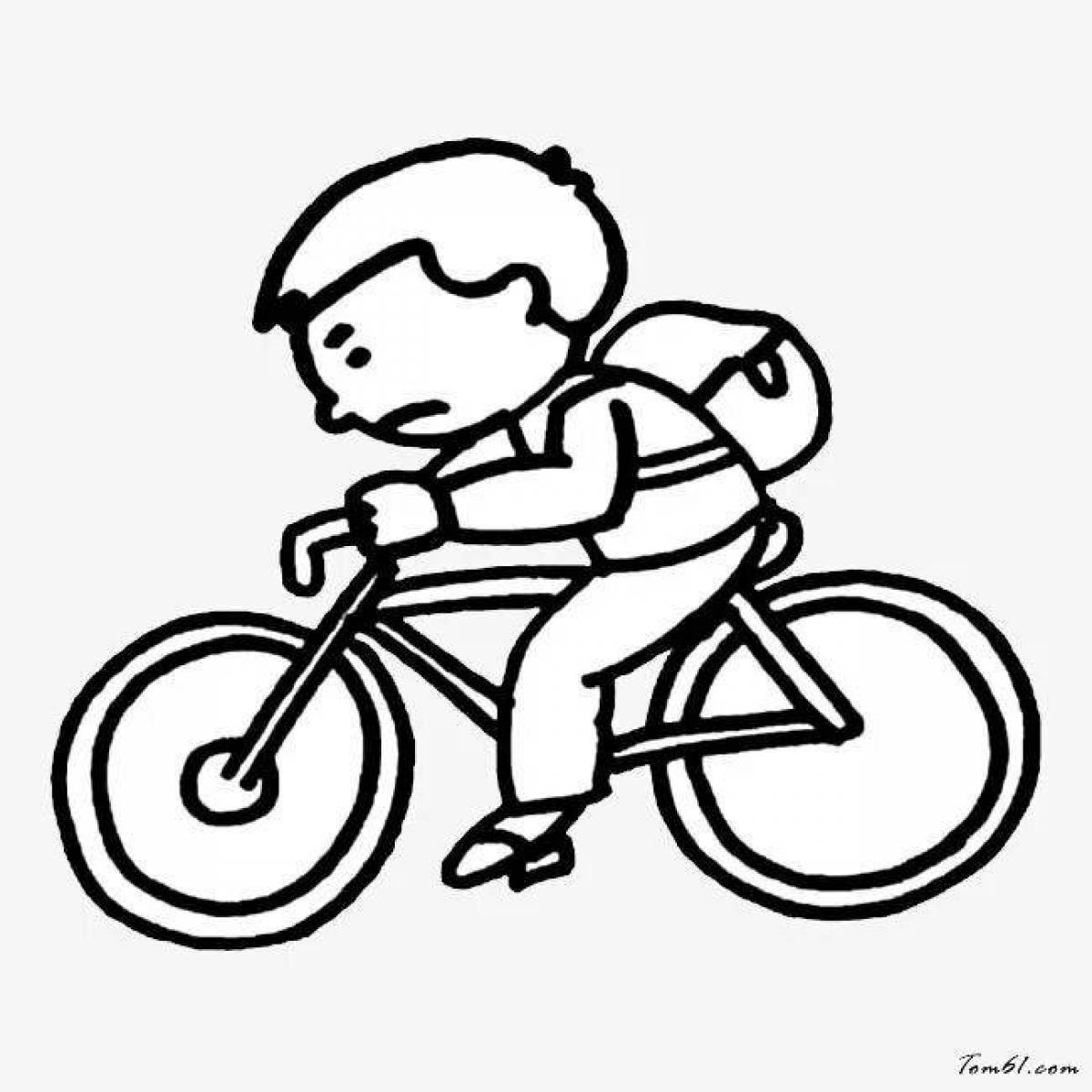 Нарисовать мальчика на велосипеде