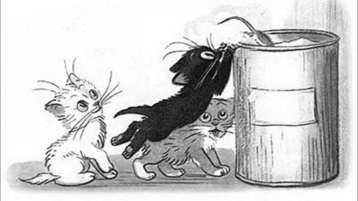 Иллюстрации к сказке Сутеева три котенка