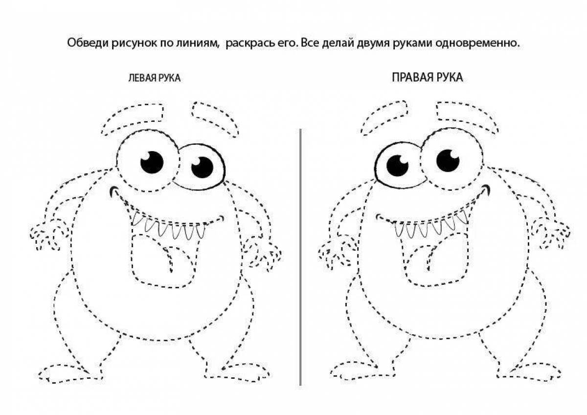 Рисуем 2 руками одновременно для детей