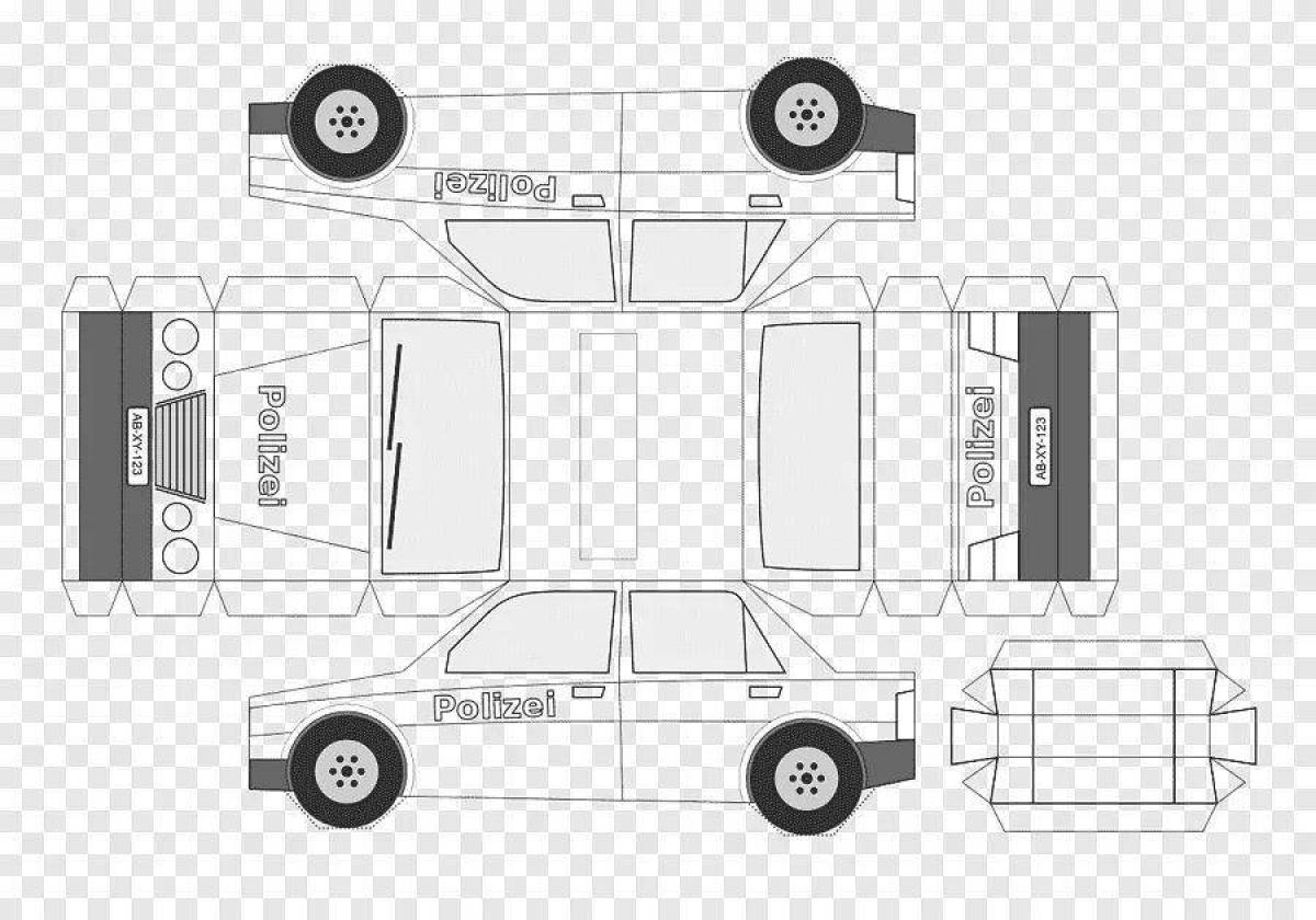 Развёртка автомобиля из бумаги
