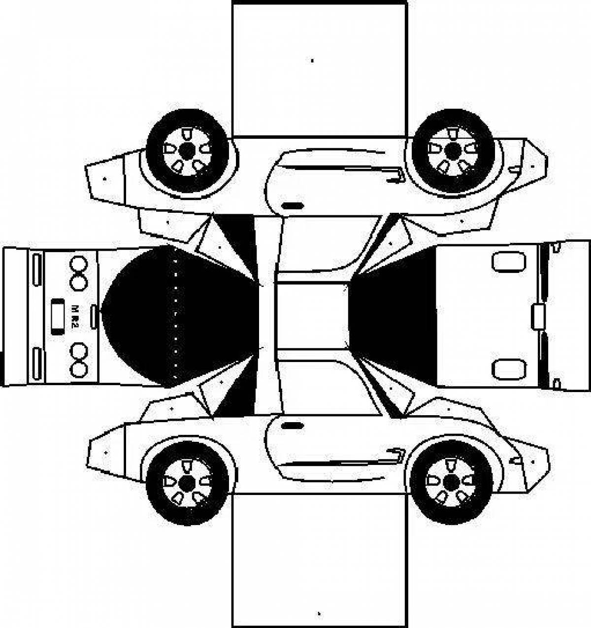 Модели из бумаги для склеивания распечатать. Развертка автомобиля. Развертка машинки. Машинки для вырезания. Развертка машины для детей.