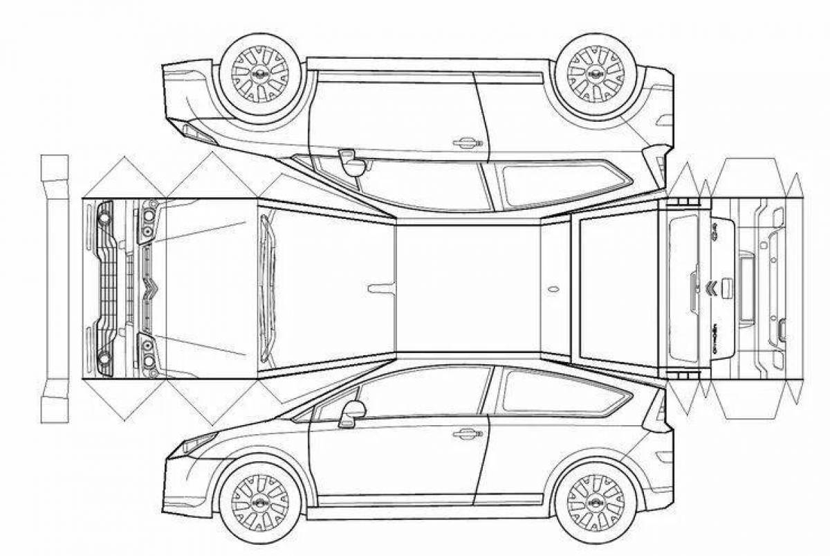 Макет машины из бумаги своими руками схемы развертка для склеивания