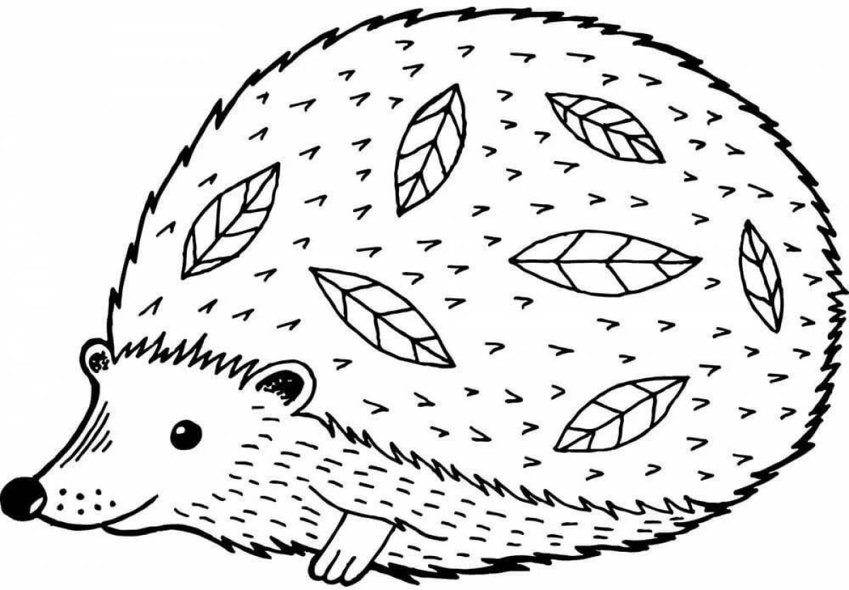 Coloring page adorable cute hedgehog