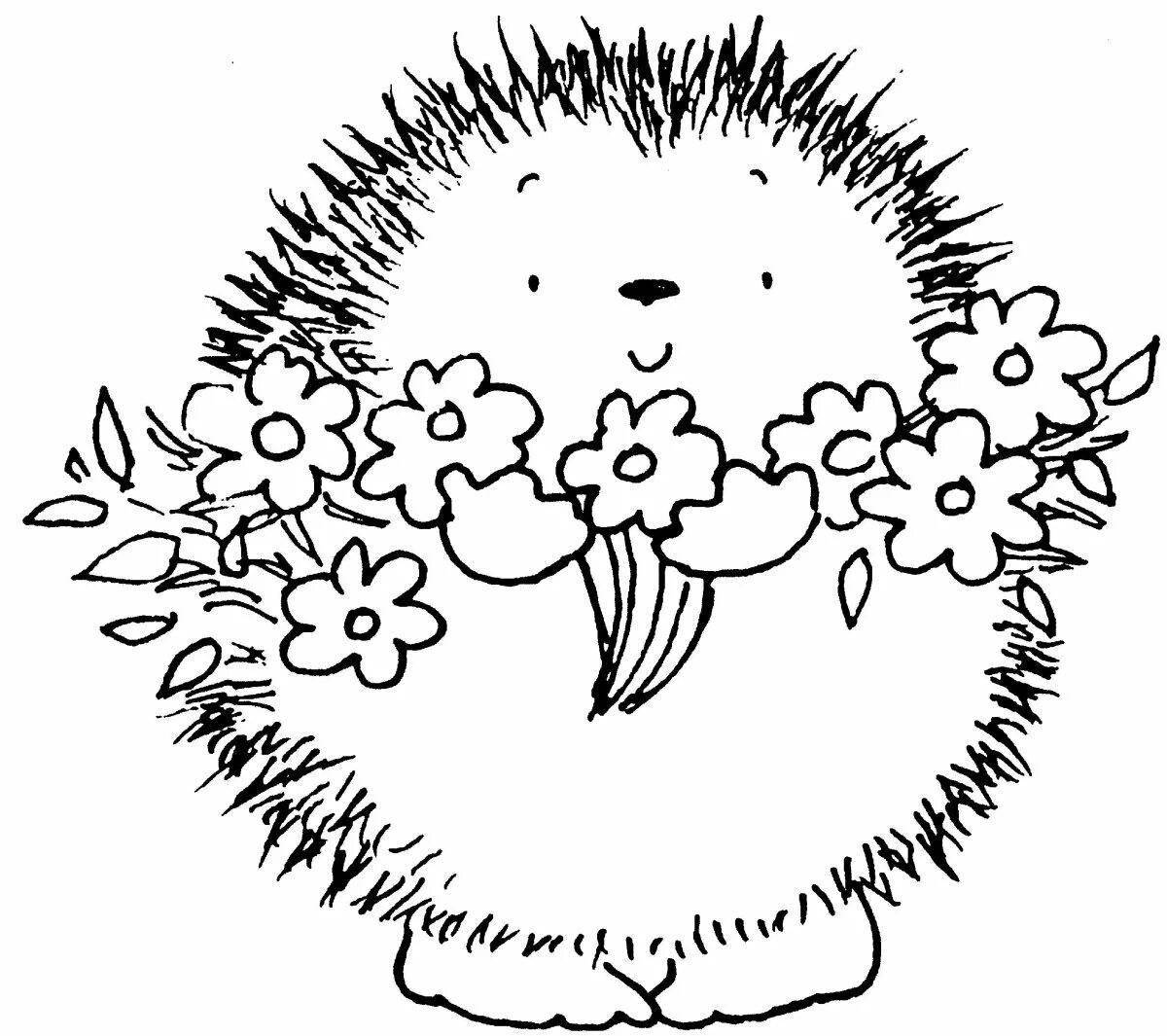 Cute cute hedgehog coloring book