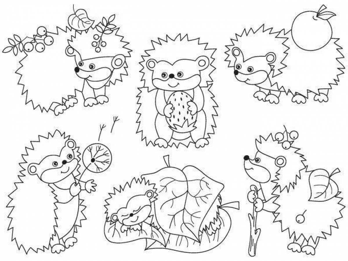 Cute hedgehog coloring book