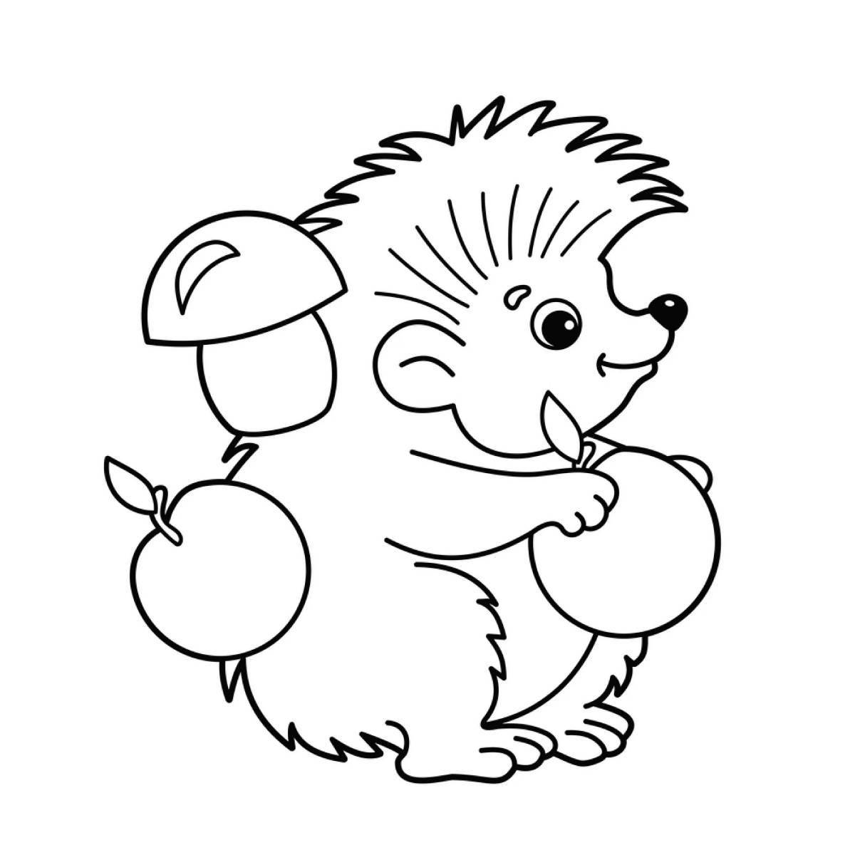 Cute and cuddly hedgehog coloring book