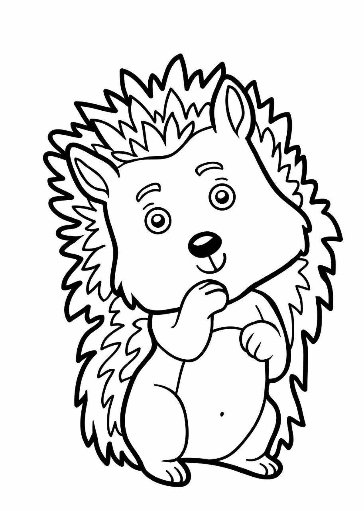 Adorable and fluffy hedgehog coloring book