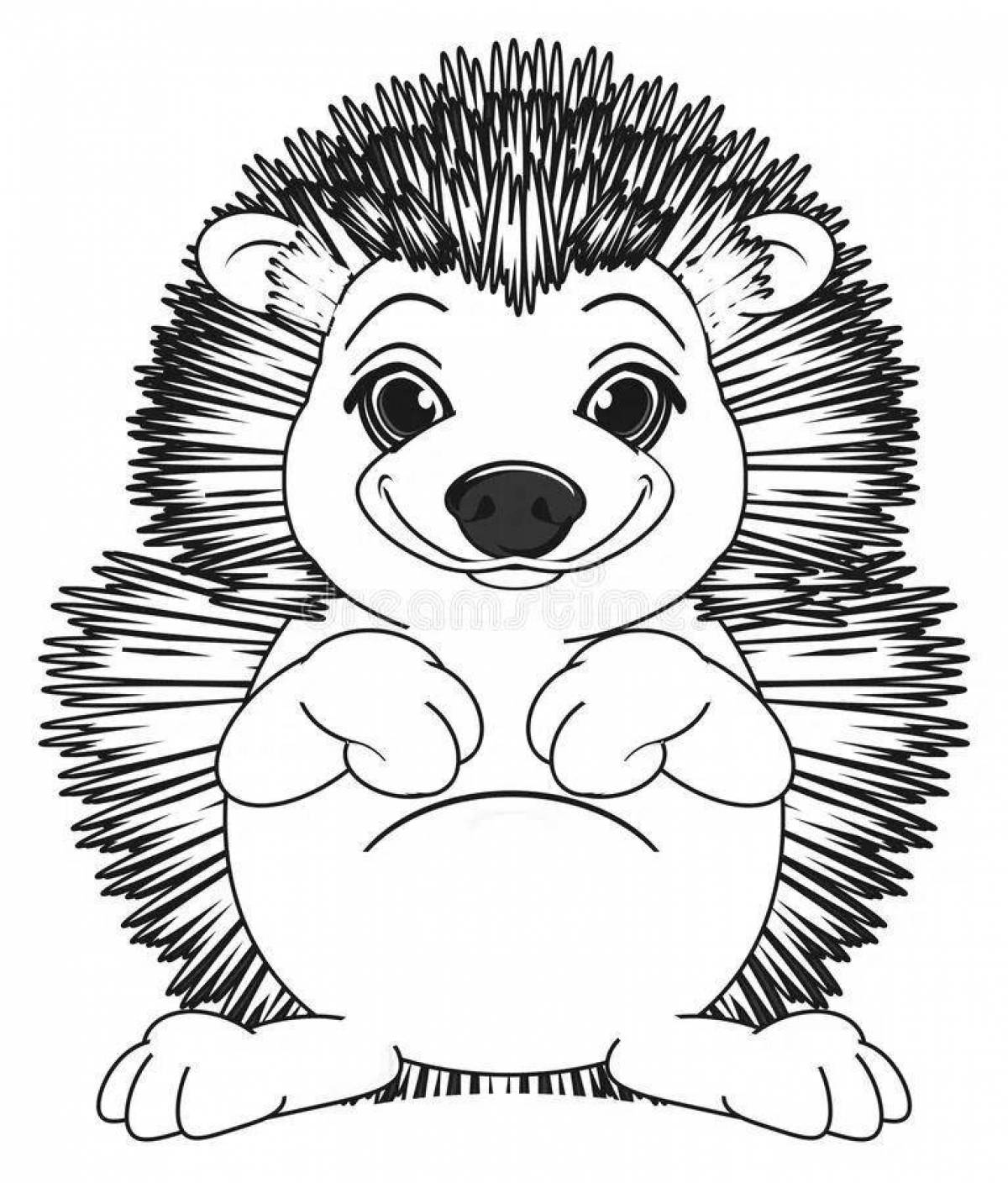 Coloring page adorable and adorable hedgehog