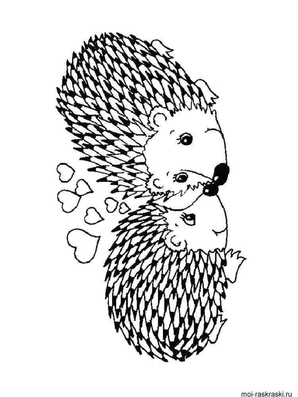 Live and cheerful hedgehog coloring book