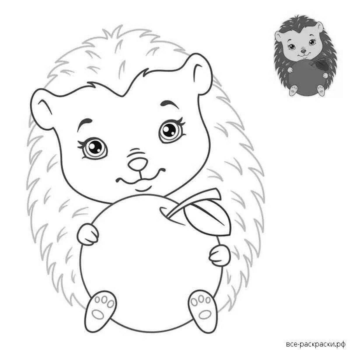 Cute and quirky hedgehog coloring page