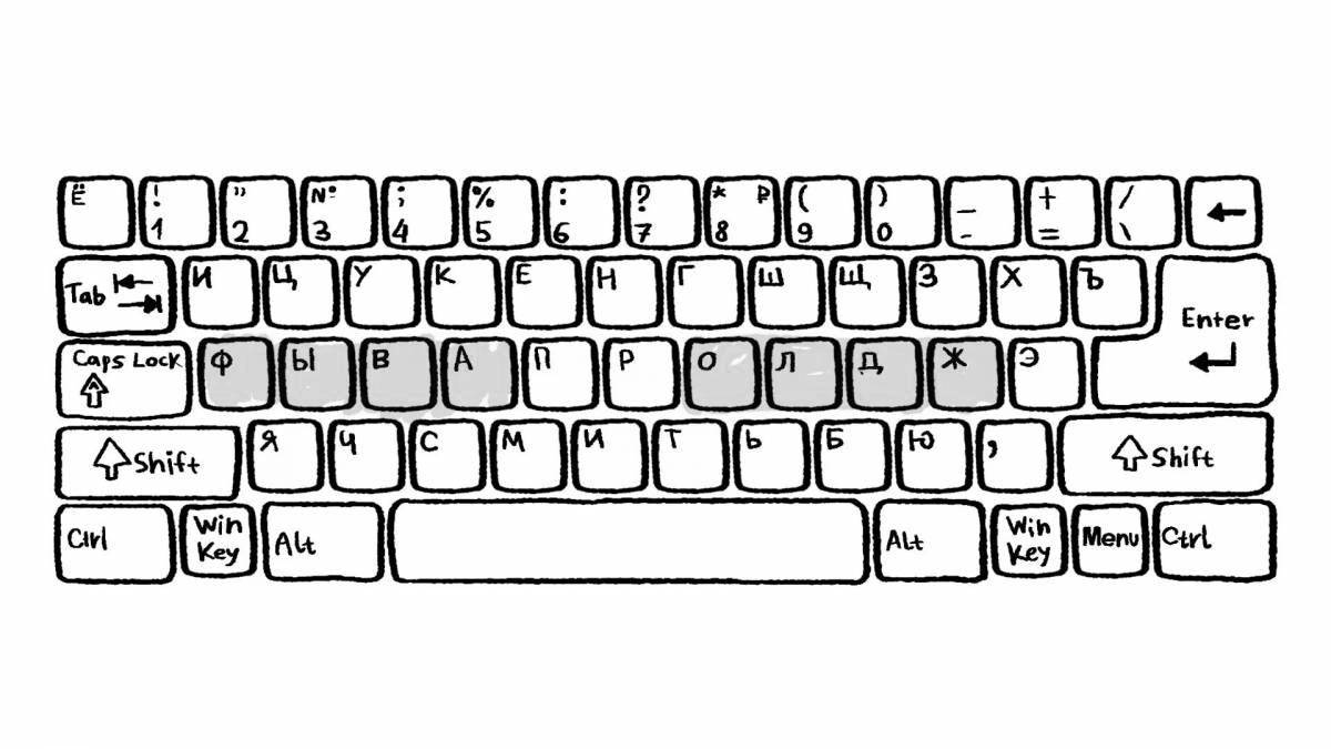 Фото Цветная взрывная клавиатура для ноутбука раскраска