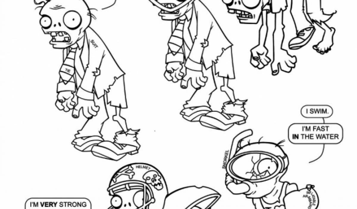 Terrible zombie coloring book