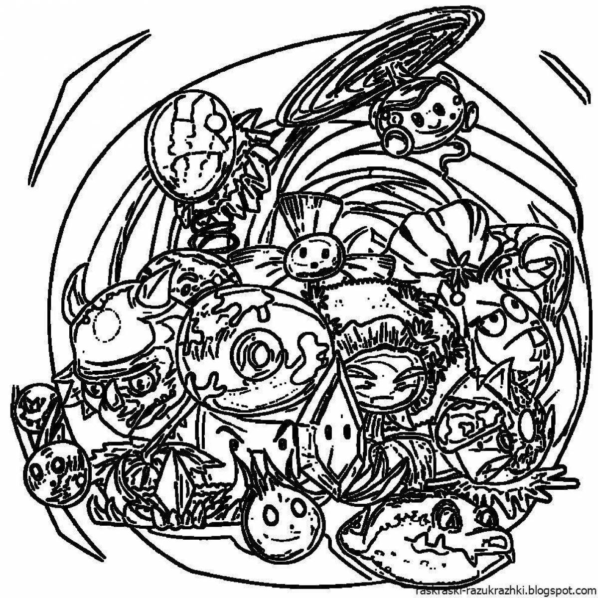 Inscrutable zombie coloring page