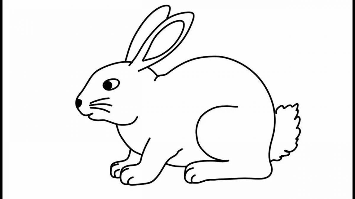 Фото Контур порхающего раскраски кролика