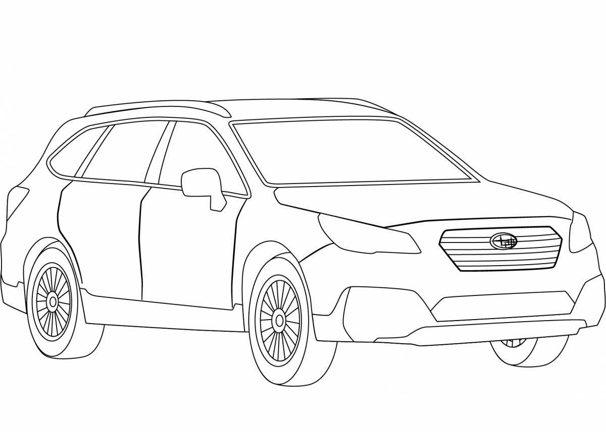 Colorful subaru forester coloring page