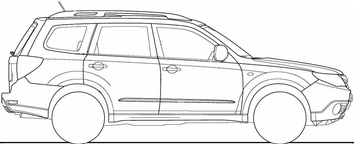 Coloring page charming subaru forester
