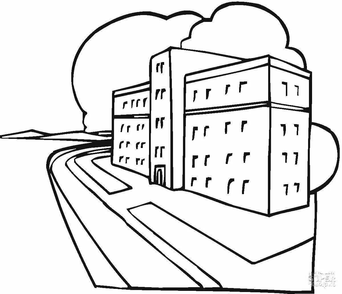 Coloring page nice city street