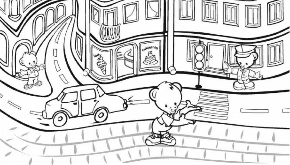 Coloring page gorgeous city street