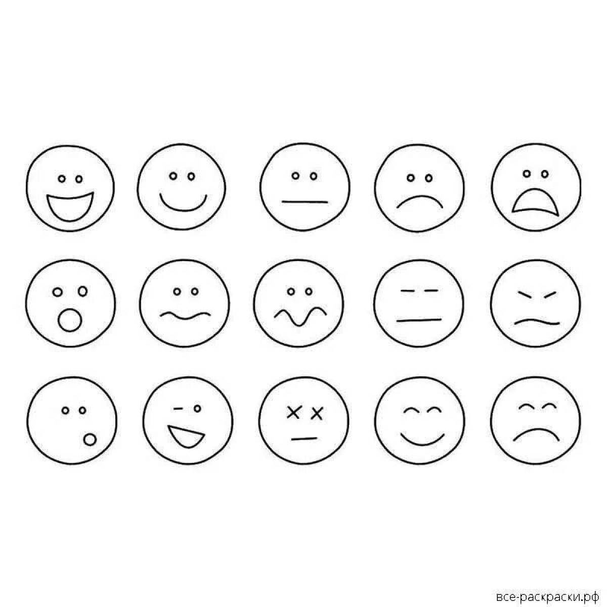 Animated coloring emoticons emotions