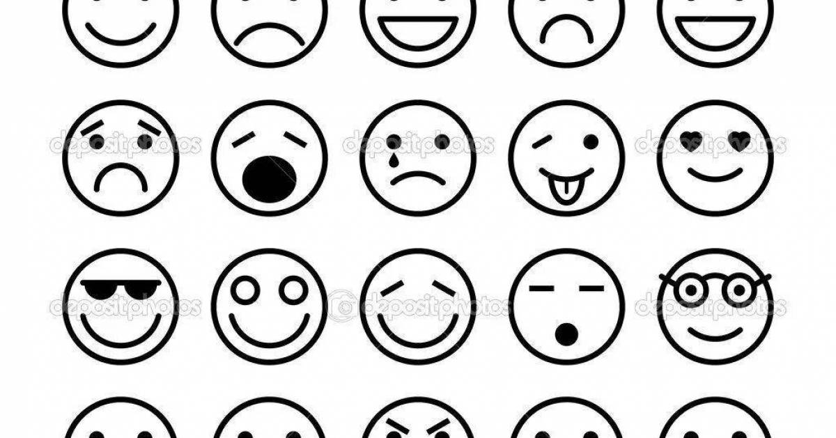 Amazing coloring pages emoticons emotions