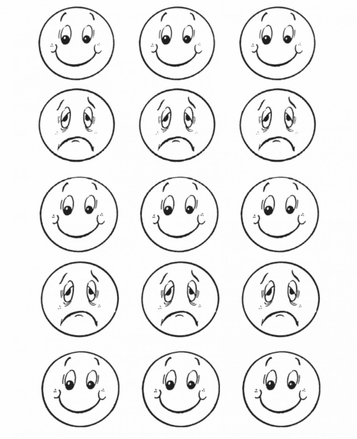 Thoughtful coloring emoticons emotions